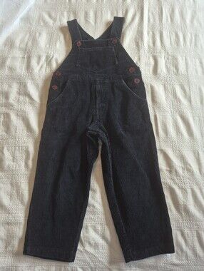 Papo d'Anjo boys size 4 navy blue corduroy overalls 4 pockets VGUC